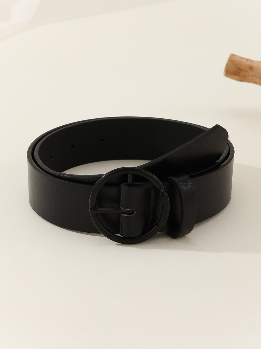 H1692P 1 pieza Cinturón simple de hebilla redonda geométrica para mujeres, combinado con vestido informal o jeans para uso diario