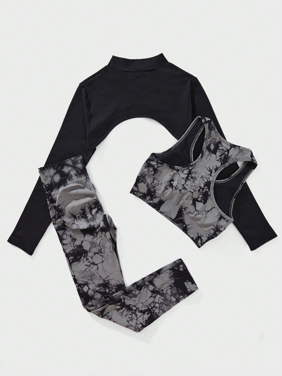 H2158P 3 piezas Conjunto deportivo de tie dye - Imagen 3