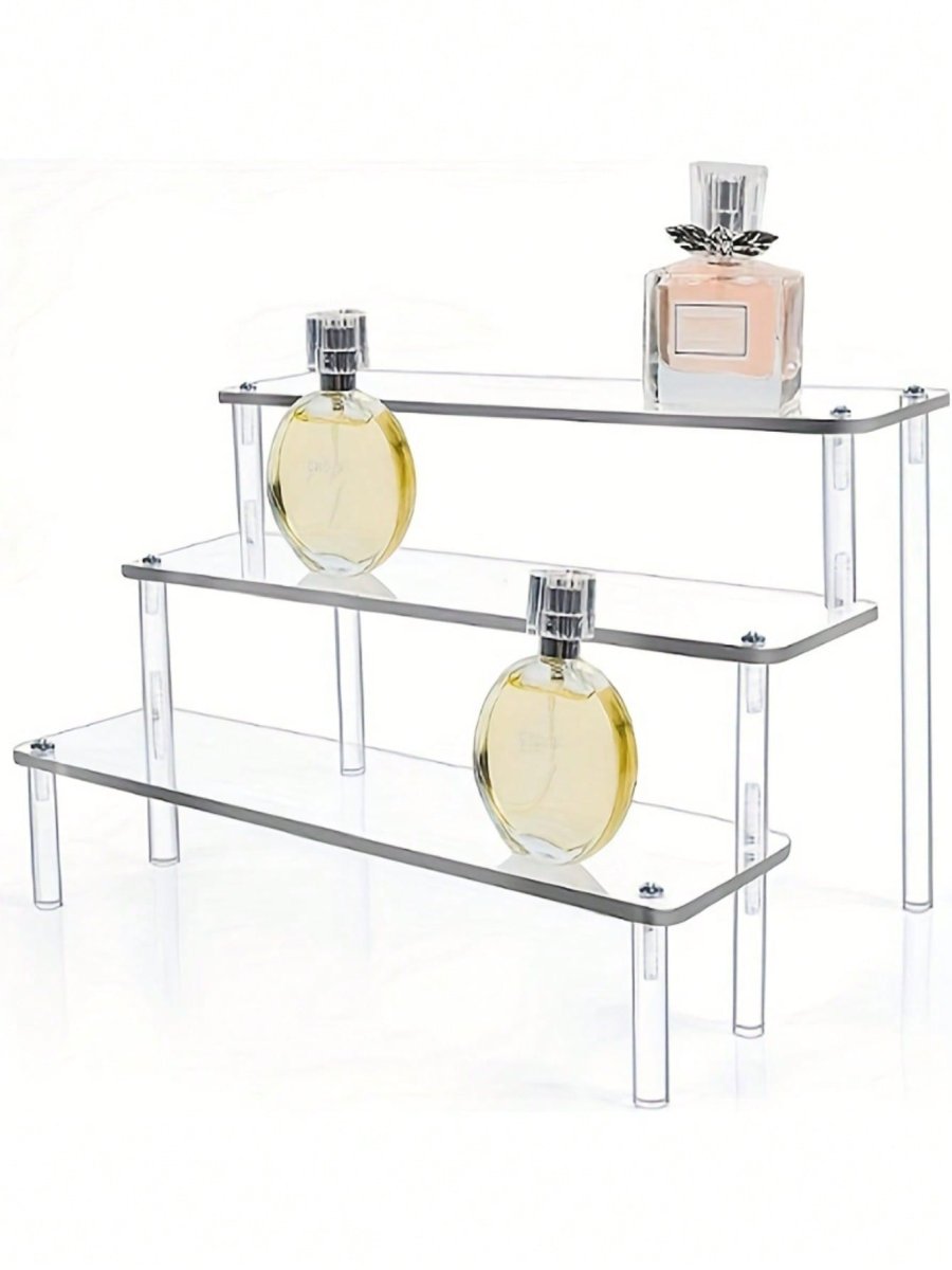 H1371P 1 Pieza Estante De Exhibición De AcrÃlico Transparente De 3 Niveles Para Escritorio, Para Adornos, Esmalte De Uñas, Perfume, Velas Perfumes, Ambientadores, maquillaje.