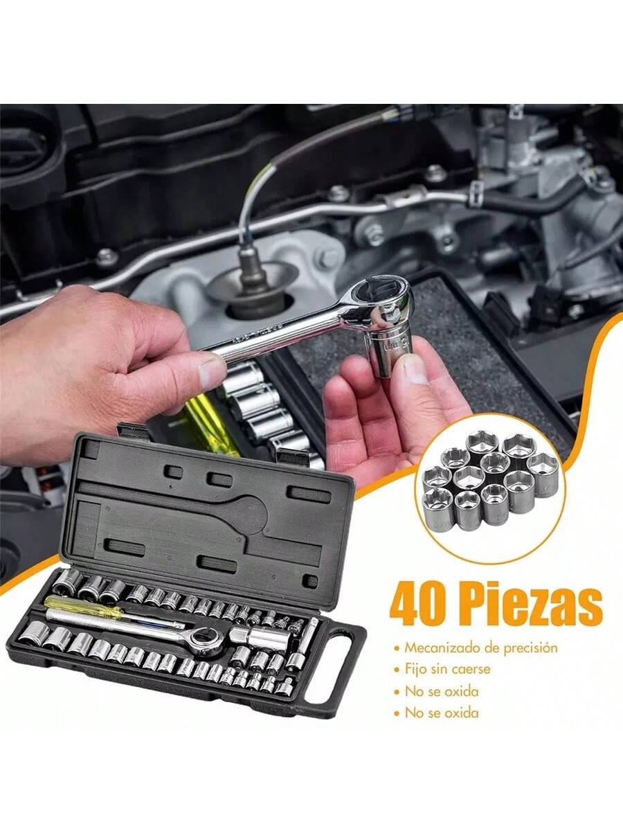 H4201P Juego De Dados Con Matraca 40 Piezas - Imagen 3