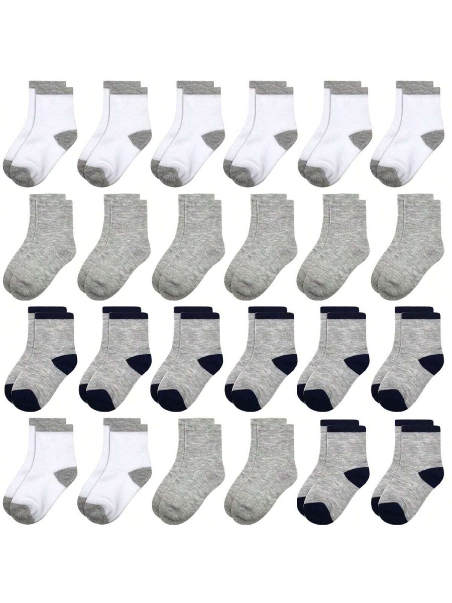 H2970P Calcetines Para Niños, 24 Pares De Tubos Multicolores Para Niños Y Niñas (de 1 A 14 Años), Conjunto De 24 Pares De Calcetines Para Niños Pequeños - Imagen 2