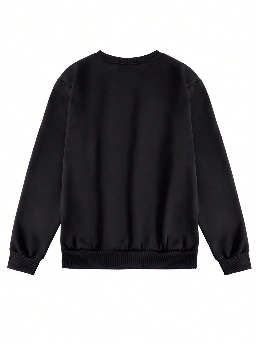 H5688P Sudadera Con Cuello Redondo De Forro Polar Para Hombre Con Estampado De Letras - Imagen 3