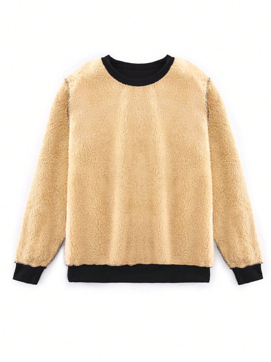 H5688P Sudadera Con Cuello Redondo De Forro Polar Para Hombre Con Estampado De Letras - Imagen 5