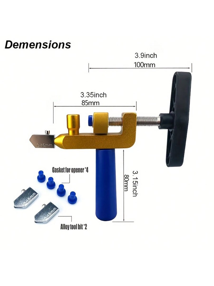 H1328P 1 Pieza Cortador De Vidrio Para Mosaicos, Rueda De Cuchilla De Cerámica Trituradora De Vidrio, Abridor De Agujeros De Diamante, Espátula De Cerámica, Accesorio De Herramienta De Mano De Corte Con Boquilla Para Cortar Baldosas De Vidrio De Construcción - Imagen 7