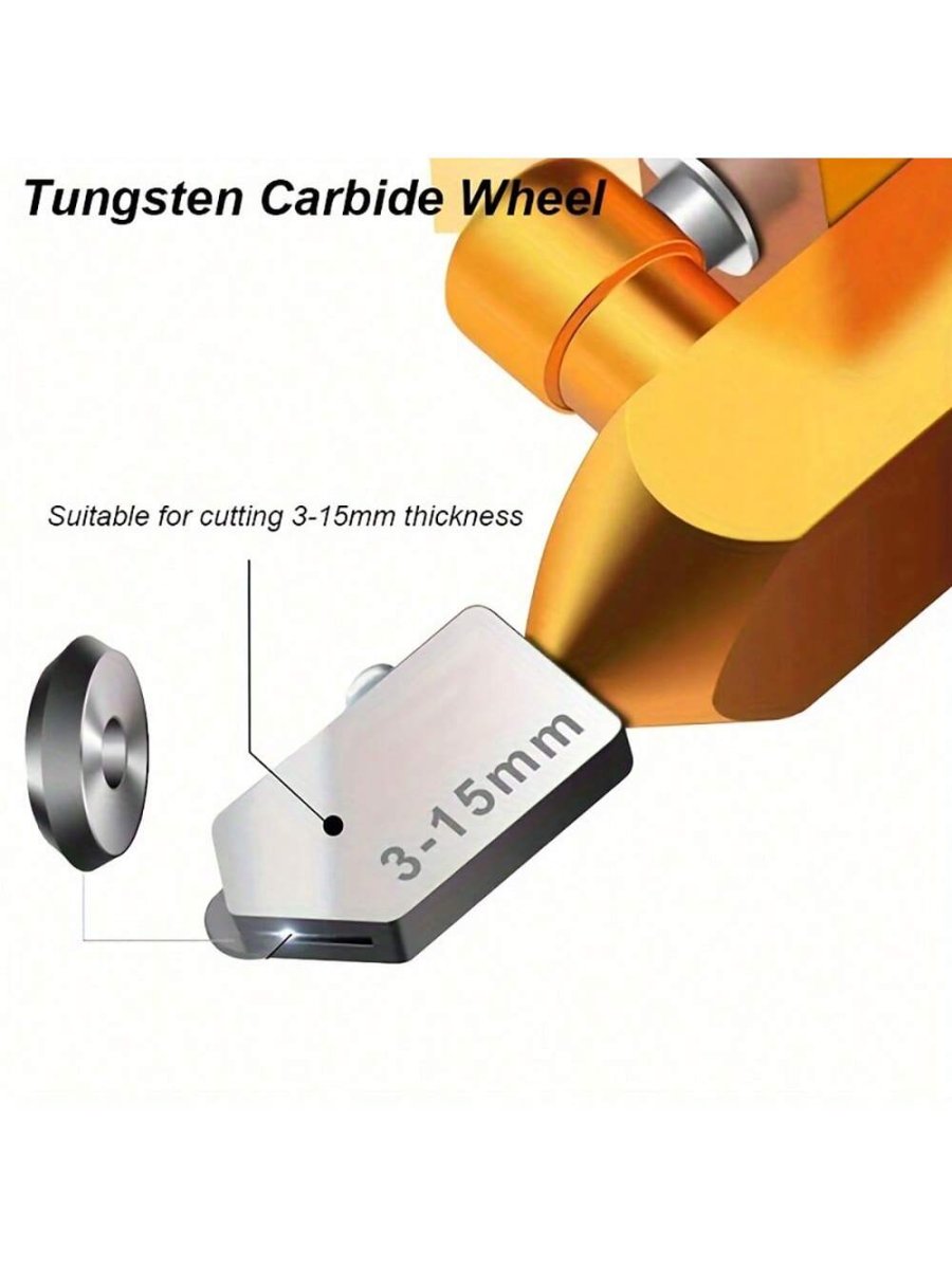 H1328P 1 Pieza Cortador De Vidrio Para Mosaicos, Rueda De Cuchilla De Cerámica Trituradora De Vidrio, Abridor De Agujeros De Diamante, Espátula De Cerámica, Accesorio De Herramienta De Mano De Corte Con Boquilla Para Cortar Baldosas De Vidrio De Construcción - Imagen 8