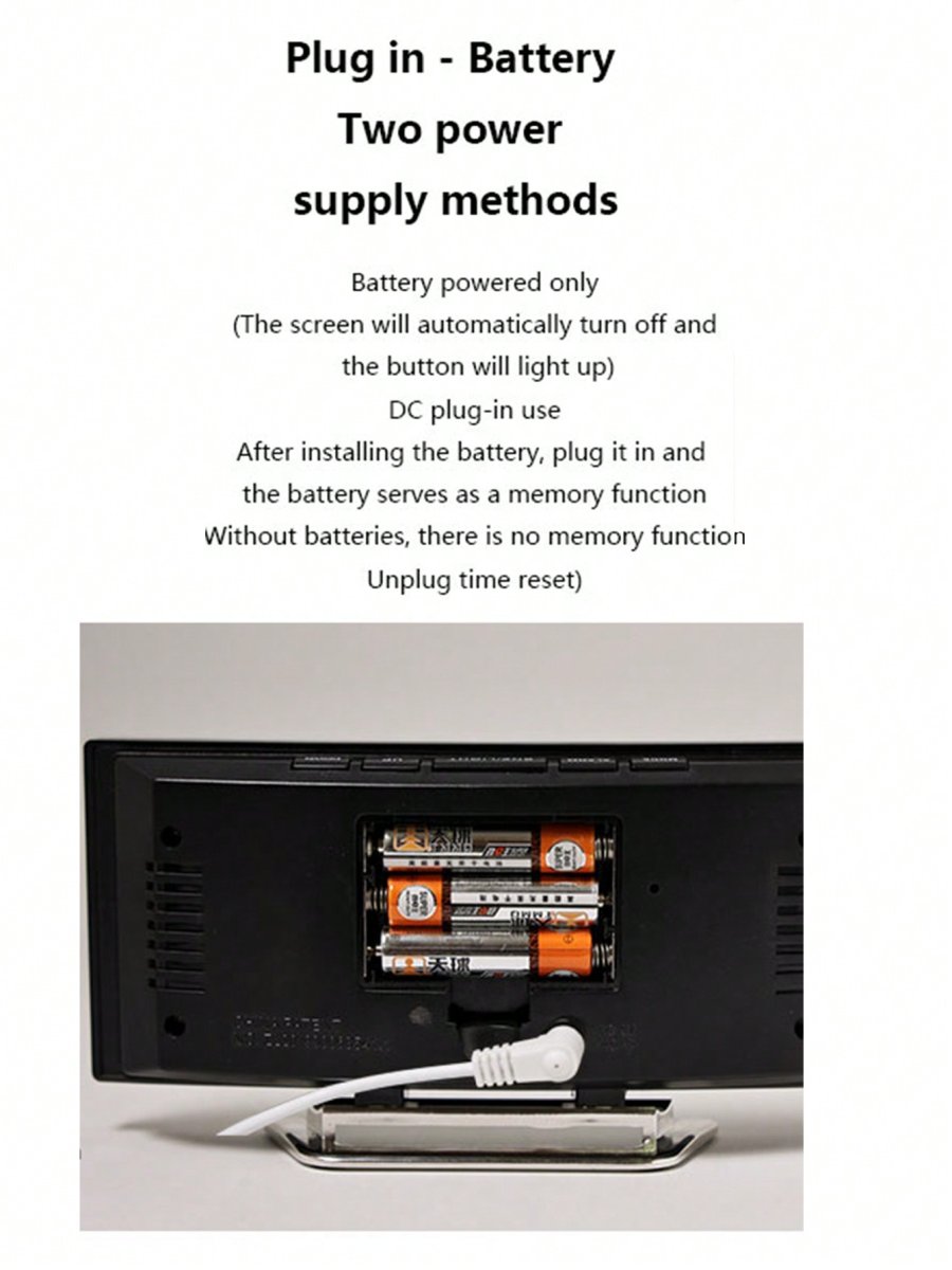 H5323P Reloj despertador digital, radio HiFi FM, reloj despertador LED digital con carga USB, altavoz Bluetooth 5.0 portátil recargable, reloj con espejo para leer y viajar - Imagen 9