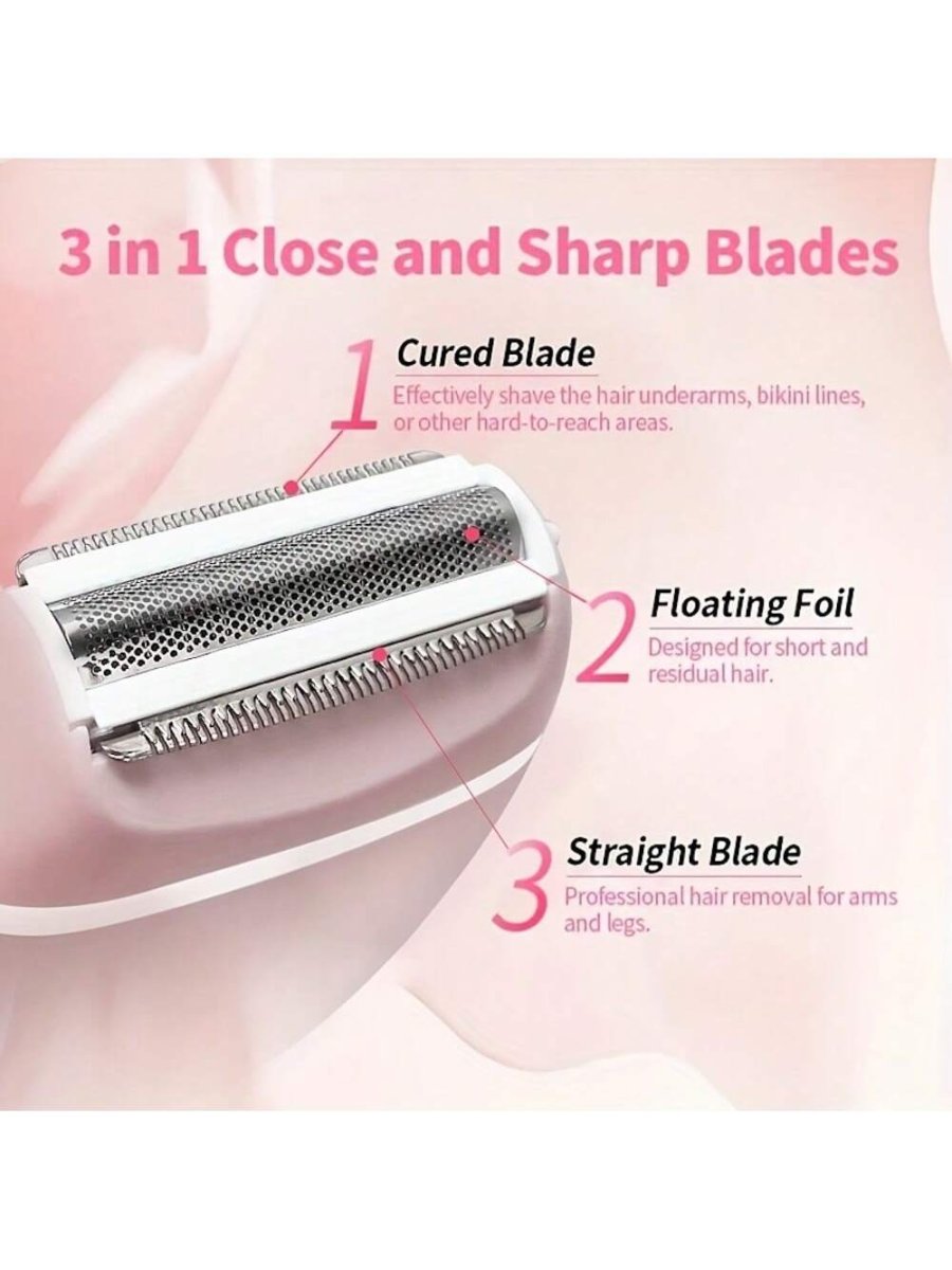 H2325P Afeitadora eléctrica para mujeres, Maquinilla eléctrica para mujeres, para Bikini, Piernas, Axilas, Pelos públicos, Recortadora portátil con cabezal desmontable, Inalámbrico, Uso en seco y húmedo - Imagen 4