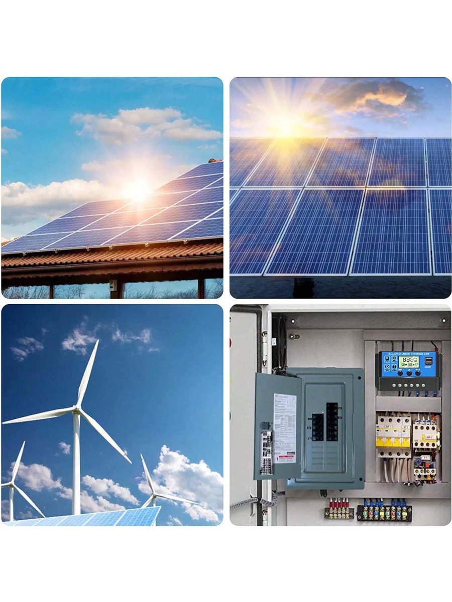 H3552P Controlador de carga solar, controlador de panel solar 12V/24V con pantalla LCD ajustable, regulador de baterÃa de panel solar con puerto USB, controlador de panel solar 10A 20A 30A - Imagen 8