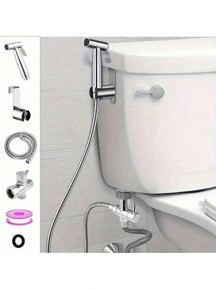 H2913P Cabeza De Rociado Manual Con Manguera, Cabezal De Rociado Para Inodoro De Acero Inoxidable, Cabezal De Rociado Manual Con Manguera, Utilizado Para Limpieza Femenina Y Ducha, Se Puede Instalar En La Pared O En El Inodoro