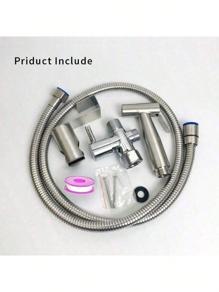H2913P Cabeza De Rociado Manual Con Manguera, Cabezal De Rociado Para Inodoro De Acero Inoxidable, Cabezal De Rociado Manual Con Manguera, Utilizado Para Limpieza Femenina Y Ducha, Se Puede Instalar En La Pared O En El Inodoro - Imagen 4