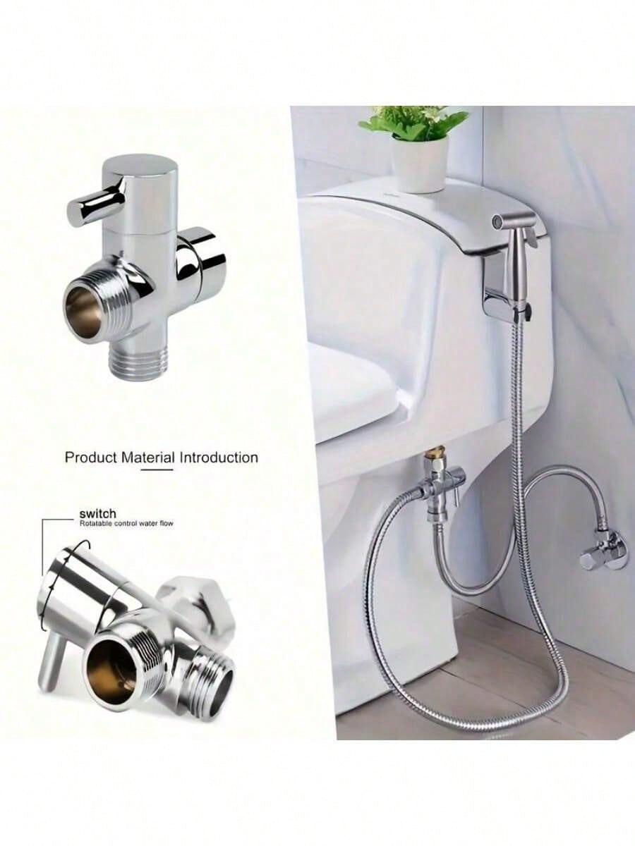 H2913P Cabeza De Rociado Manual Con Manguera, Cabezal De Rociado Para Inodoro De Acero Inoxidable, Cabezal De Rociado Manual Con Manguera, Utilizado Para Limpieza Femenina Y Ducha, Se Puede Instalar En La Pared O En El Inodoro - Imagen 5