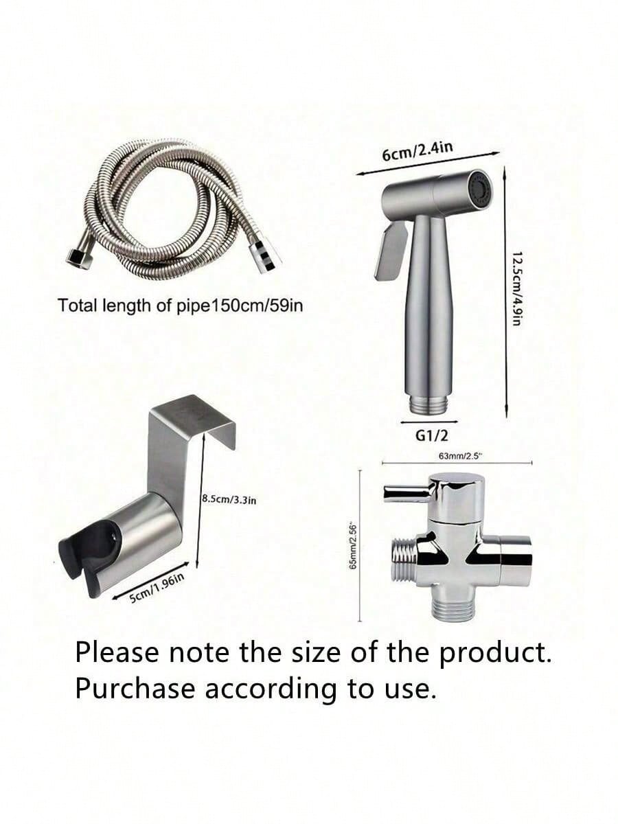 H2913P Cabeza De Rociado Manual Con Manguera, Cabezal De Rociado Para Inodoro De Acero Inoxidable, Cabezal De Rociado Manual Con Manguera, Utilizado Para Limpieza Femenina Y Ducha, Se Puede Instalar En La Pared O En El Inodoro - Imagen 7