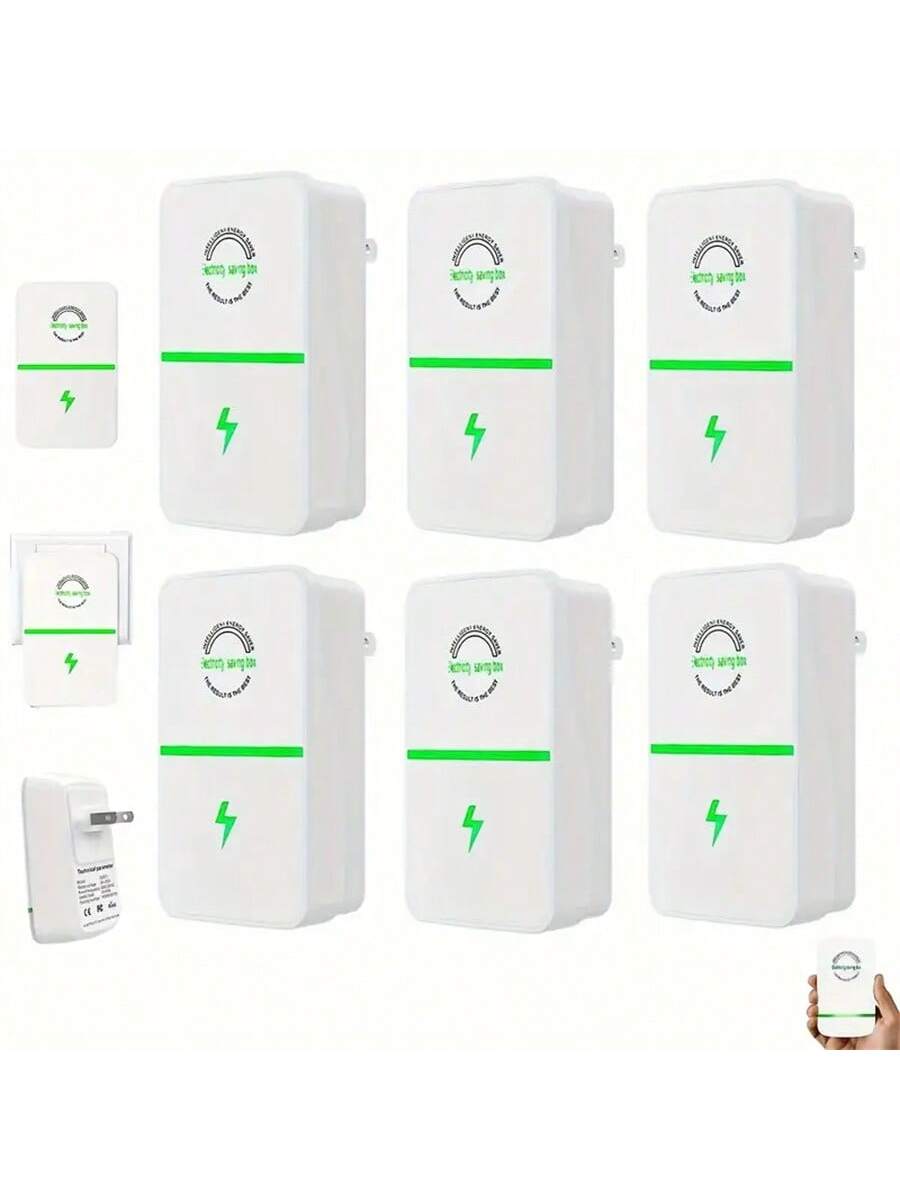 H2247P 6 Piezas Dispositivo De Ahorro De EnergÃa De Vataje De Detención Pro Power Save, Enchufe Pro Power Saver, Dispositivo De Ahorro De EnergÃa De 6 Paquetes, Caja De Ahorro De Electricidad Para Uso Entre 90v Y 250v