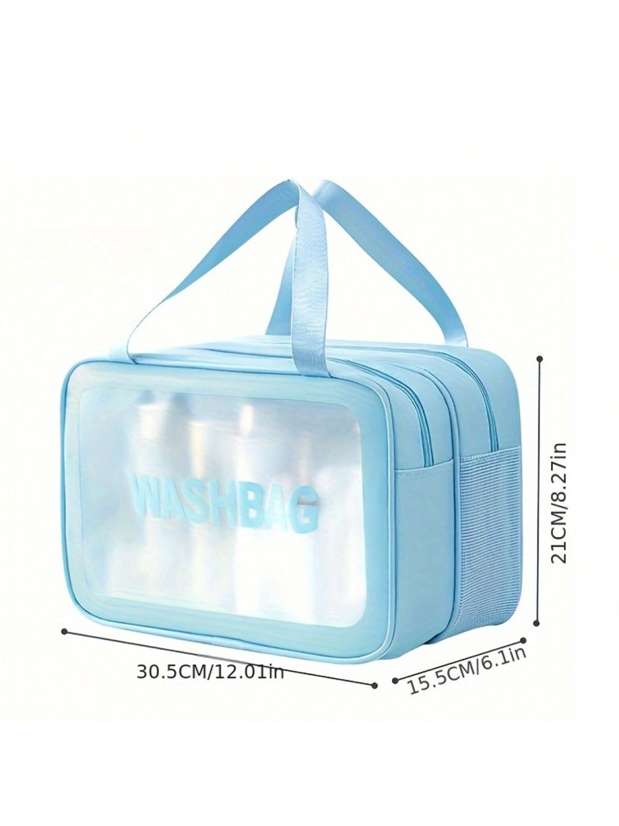 H1934P 1 pieza de gran tamaño duplicado separación seca y húmeda bolsa de cosméticos para viajes, bolsa de almacenamiento portátil con cremallera multifunción para salir, bolsa de hombro multifunción para mujeres reutilizable para el Black Friday, paquete de cui - Imagen 5