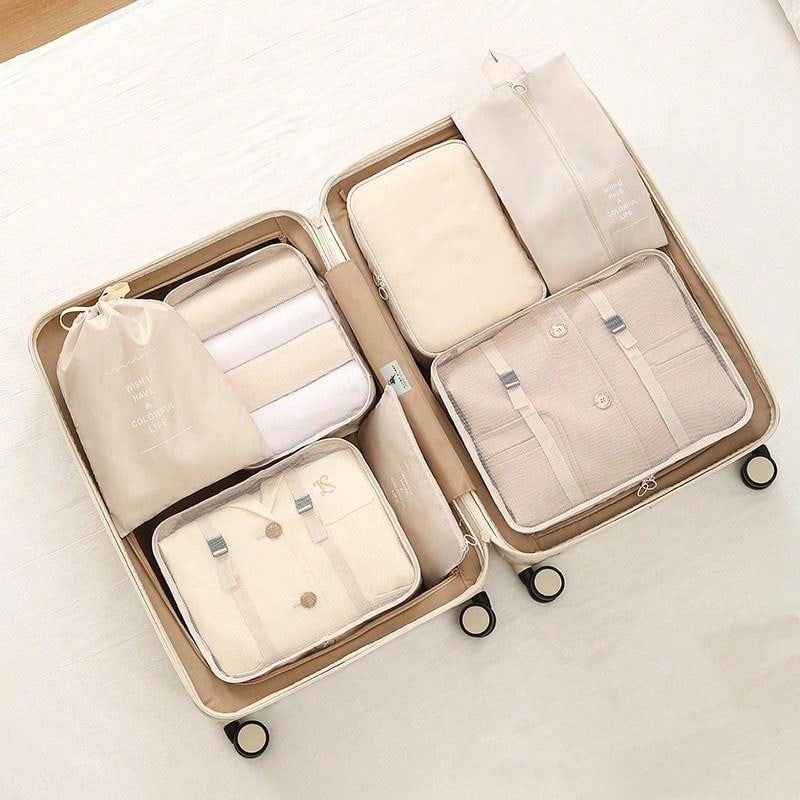 H2152P 3 juegos de cubos de embalaje de compresión, cubos de embalaje, organizadores de embalaje de equipaje plegables, bolsas organizadoras de equipaje para accesorios de viaje, almacenamiento de ropa para hombres y mujeres, esenciales de viaje para mochila - Imagen 9