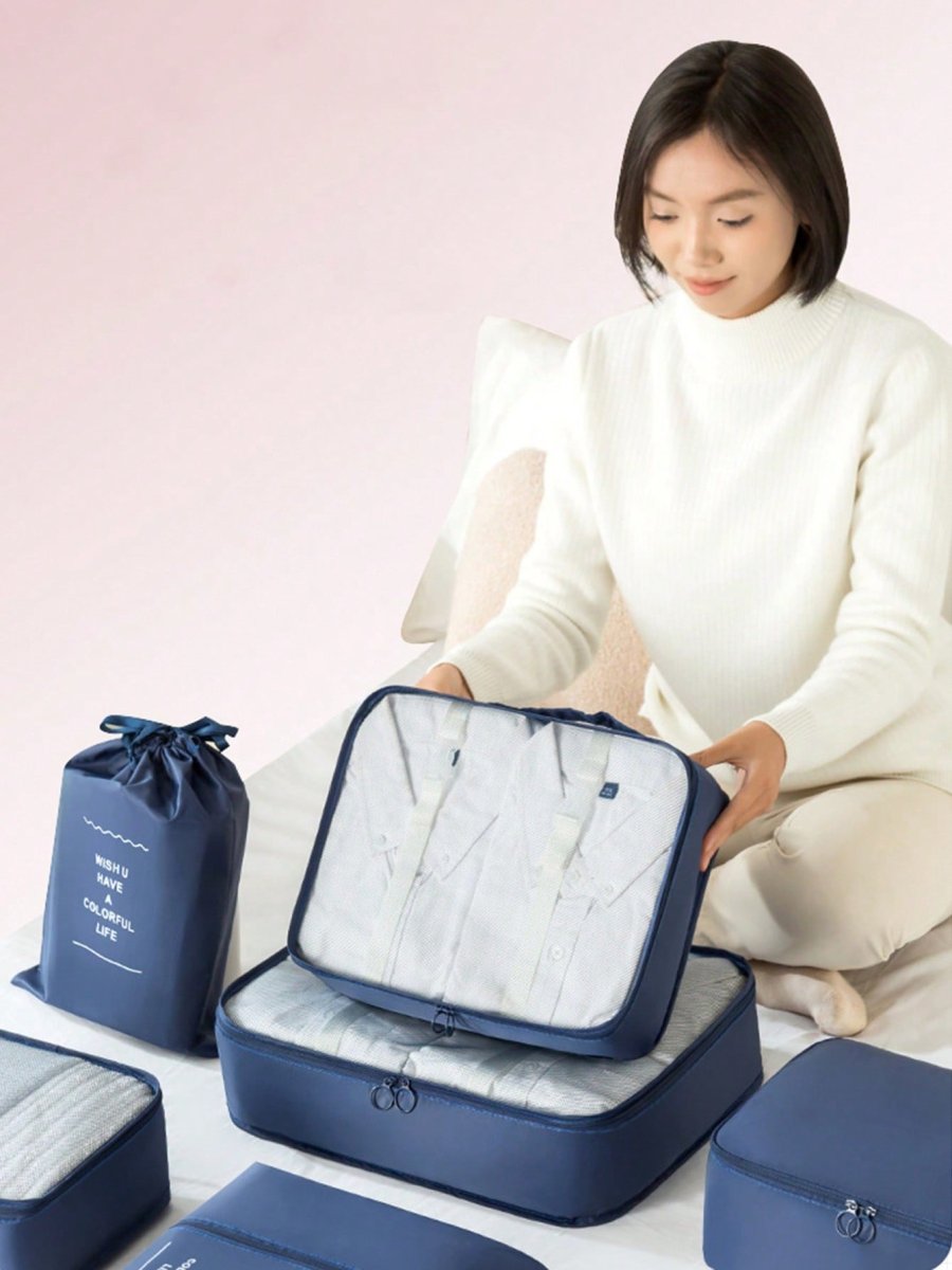 H2152P 3 juegos de cubos de embalaje de compresión, cubos de embalaje, organizadores de embalaje de equipaje plegables, bolsas organizadoras de equipaje para accesorios de viaje, almacenamiento de ropa para hombres y mujeres, esenciales de viaje para mochila - Imagen 3