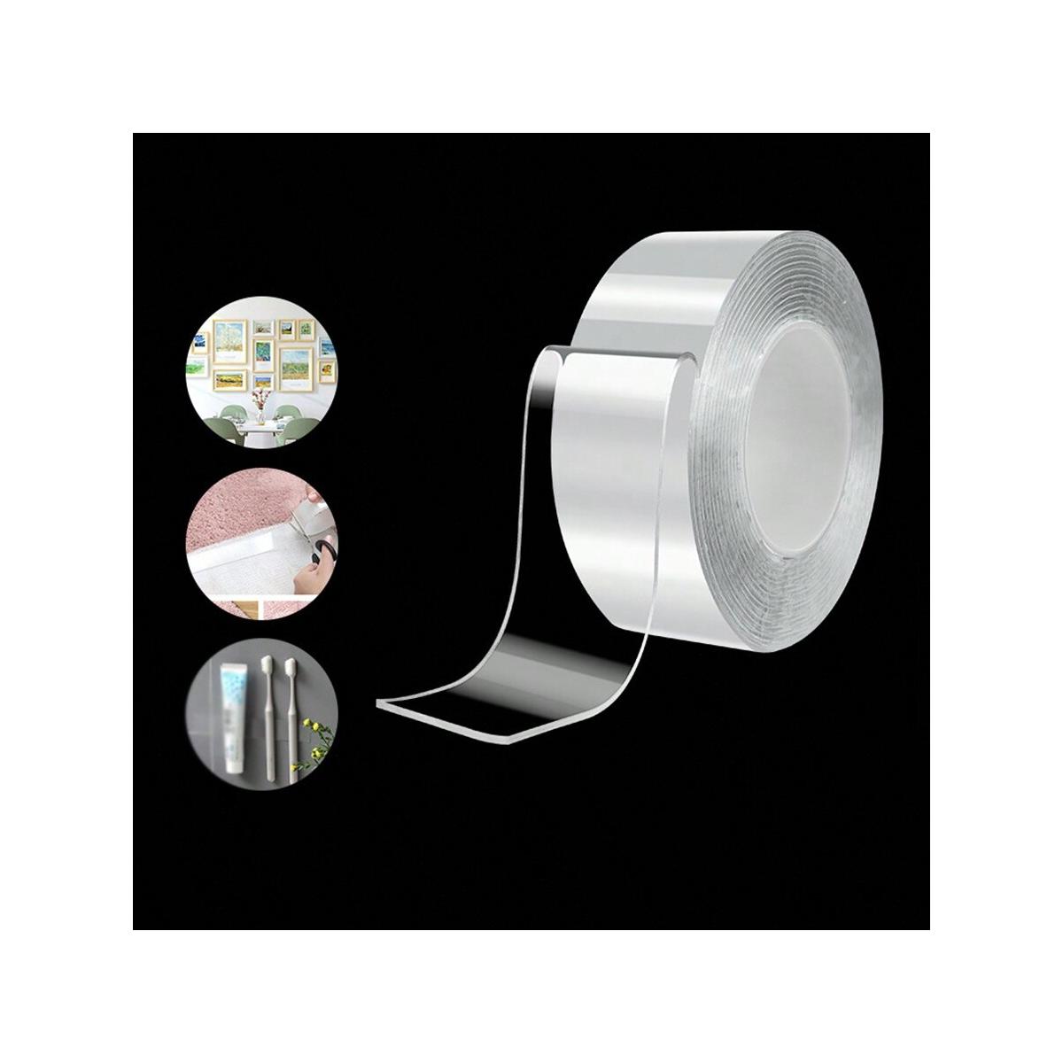 H1918P 1 pieza de cinta de doble cara nano super fuerte de 1/3M – Lavable, reutilizable, resistente al agua – Transparente – para suministros de cocina y baño