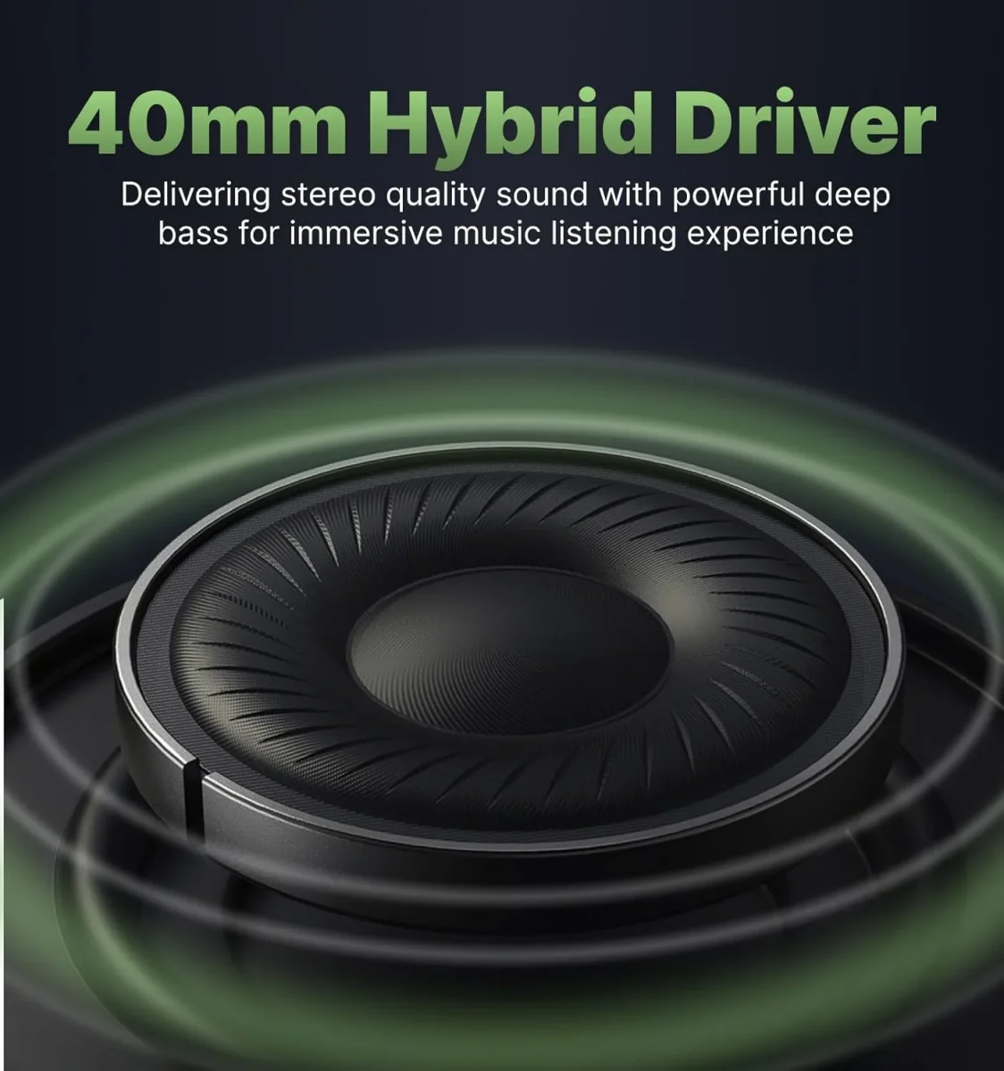 Hmusic MS04 Auriculares con cancelación de ruido sobre la oreja, auriculares hÃbridos ANC de 40 dB, 2 micrófonos ENC, baterÃa de larga duración de 80 horas, audio 3.5 con cable/Bluetooth 5.3, plegable - Imagen 5