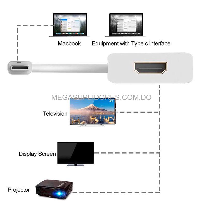 Convertidor USB TIPO C 3.1 A HDMI para Celulares | Mac | Laptops - Imagen 3