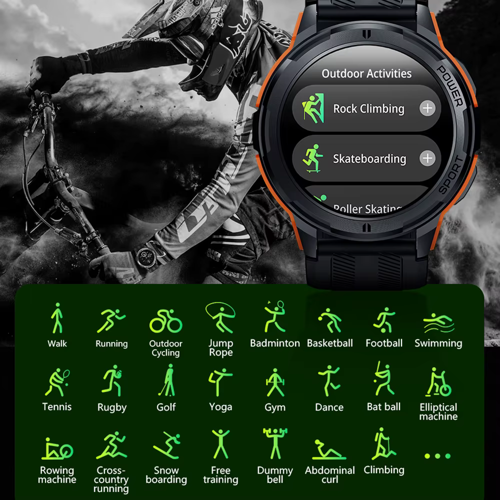 H2900P C25 Relojes inteligentes para hombres Pantalla AMOLED 1.43 “1ATM Monitor de ritmo cardÃaco a prueba de agua Reloj inteligente deportivo Bluetooth Llamada Mujeres Fitness - Imagen 6