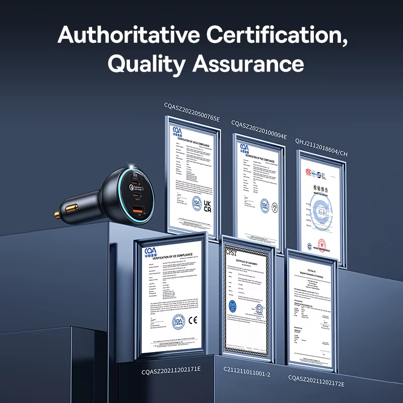 H3143P Cargador de coche Baseus de 160 W QC 5.0 de carga rápida PPS PD3.0 USB tipo C para iPhone 13, 14, 15 Pro, portátiles, tabletas - Imagen 2