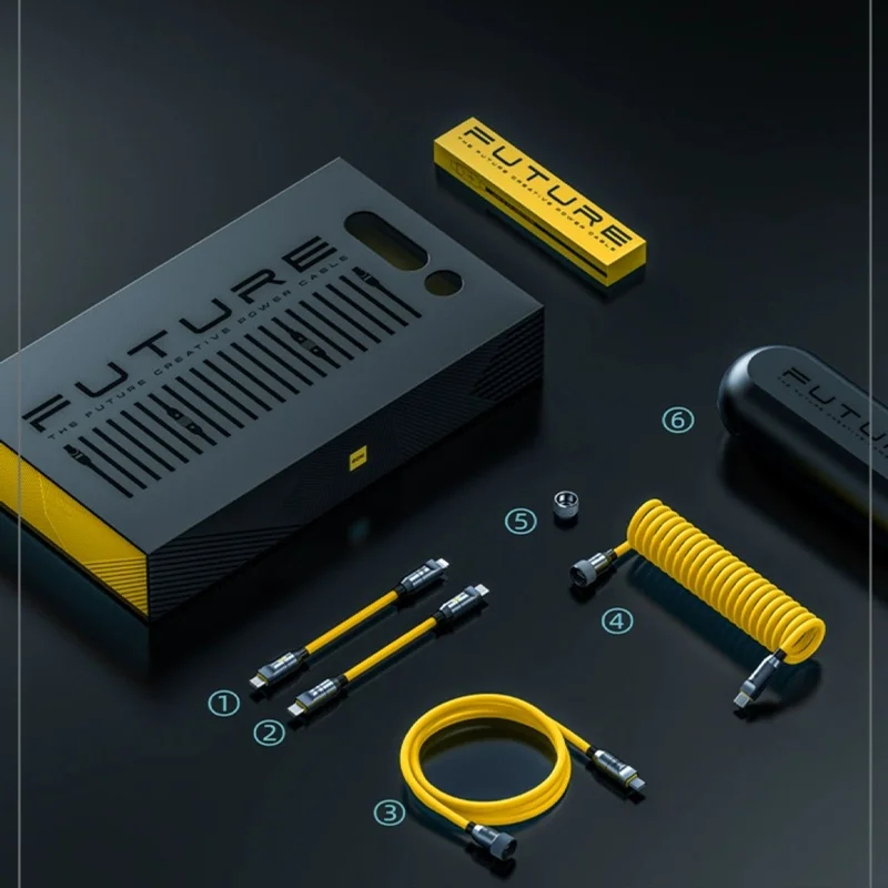 H2914P Cable de datos Aohi Spring Cables de carga rápida futuros Línea de carga rápida tipo C Líneas de datos portátiles Cables de compatibilidad con múltiples dispositivos - Imagen 5