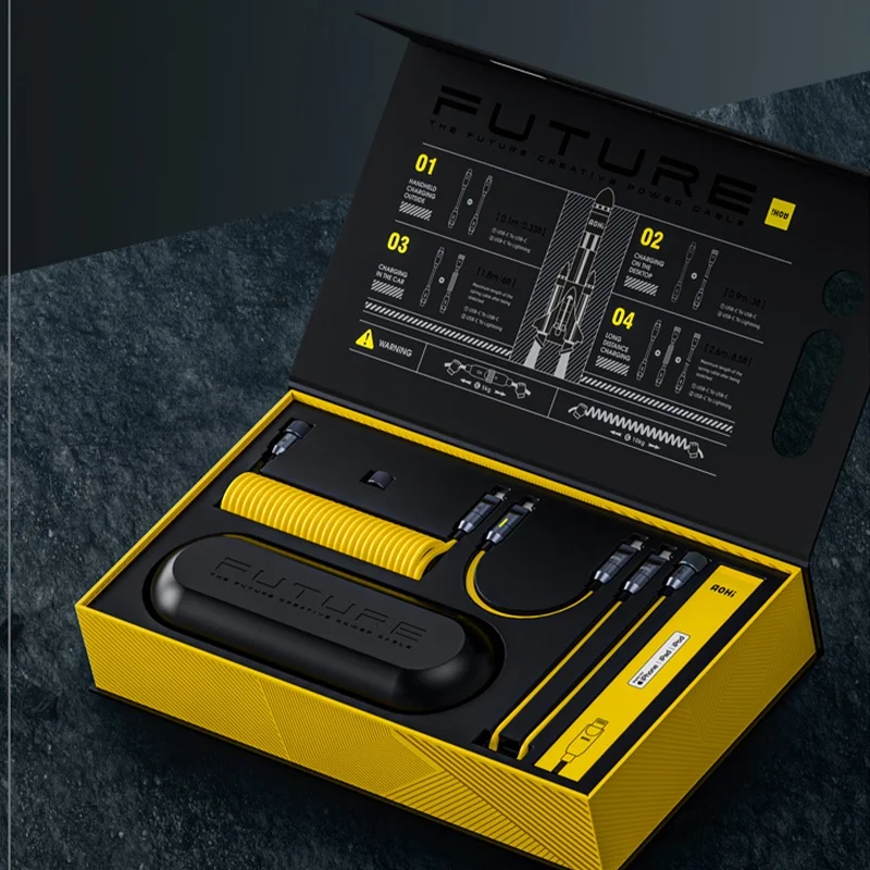 H2914P Cable de datos Aohi Spring Cables de carga rápida futuros Línea de carga rápida tipo C Líneas de datos portátiles Cables de compatibilidad con múltiples dispositivos